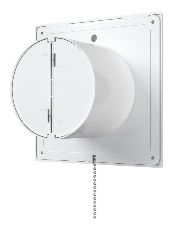 SLIM 4C-02, Вентилятор осевой вытяжной с обратным клапаном, шнуровым тяговым выключателем D 100 SLIM 4C-02