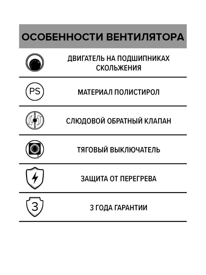 OPTIMA 5-02, Вентилятор осевой вытяжной со шнуровым тяговым выключателем D 125 OPTIMA 5-02