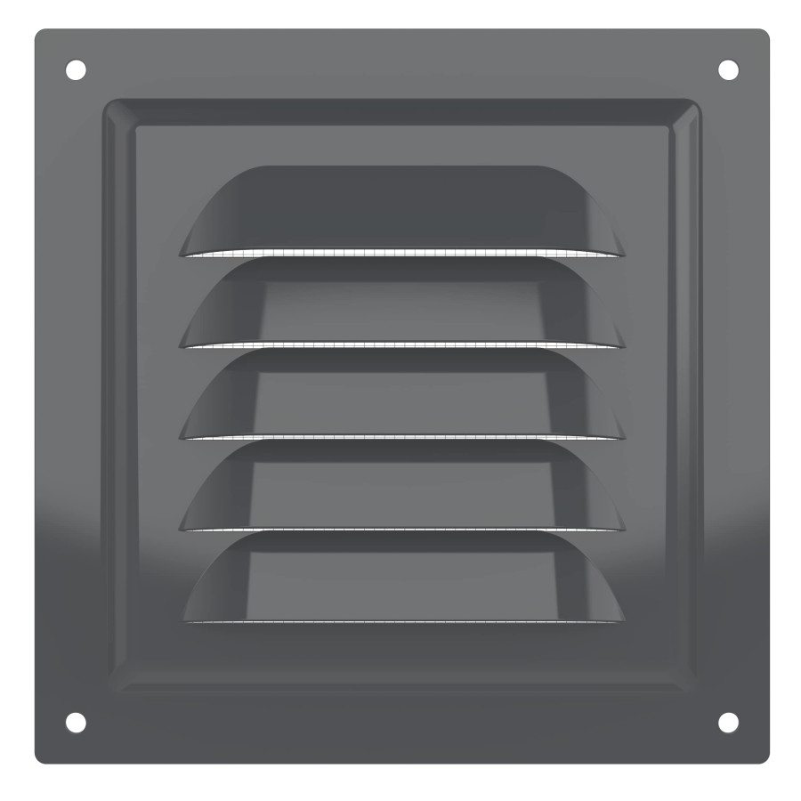1212МЭ Gray, Решетка вентиляционная с покрытием полимерной эмалью 125х125, Серая 1212МЭ Gray