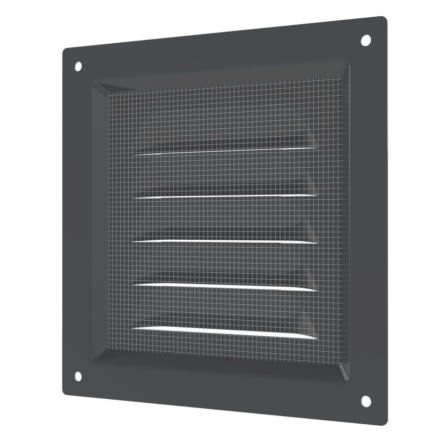 1212МЭ Gray, Решетка вентиляционная с покрытием полимерной эмалью 125х125, Серая 1212МЭ Gray