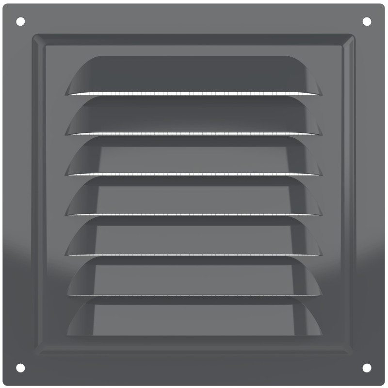 1515МЭ Gray, Решетка вентиляционная с покрытием полимерной эмалью 150х150, Серая 1515МЭ Gray