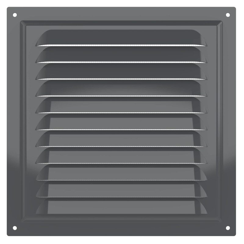 2020МЭ Gray, Решетка вентиляционная с покрытием полимерной эмалью 200х200, Серая 2020МЭ Gray