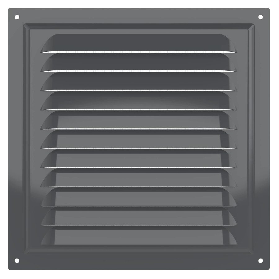 2020МЭ Gray, Решетка вентиляционная с покрытием полимерной эмалью 200х200, Серая 2020МЭ Gray