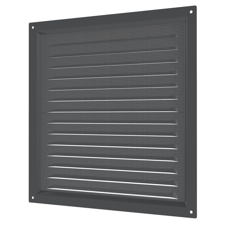 2525МЭ Gray, Решетка вентиляционная с покрытием полимерной эмалью 250х250, Серая 2525МЭ Gray