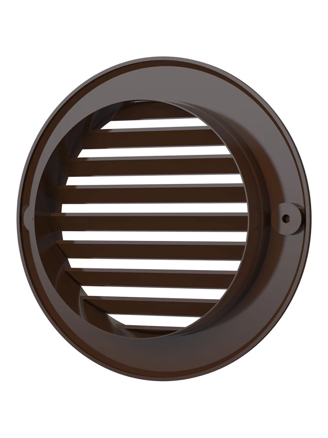 Решетка наружная вентиляционная круглая D136 с фланцем D100, коричневая,10РКН 10РКН корич