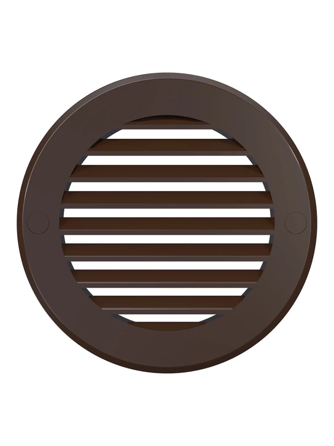 Решетка наружная вентиляционная круглая D136 с фланцем D100, коричневая,10РКН 10РКН корич