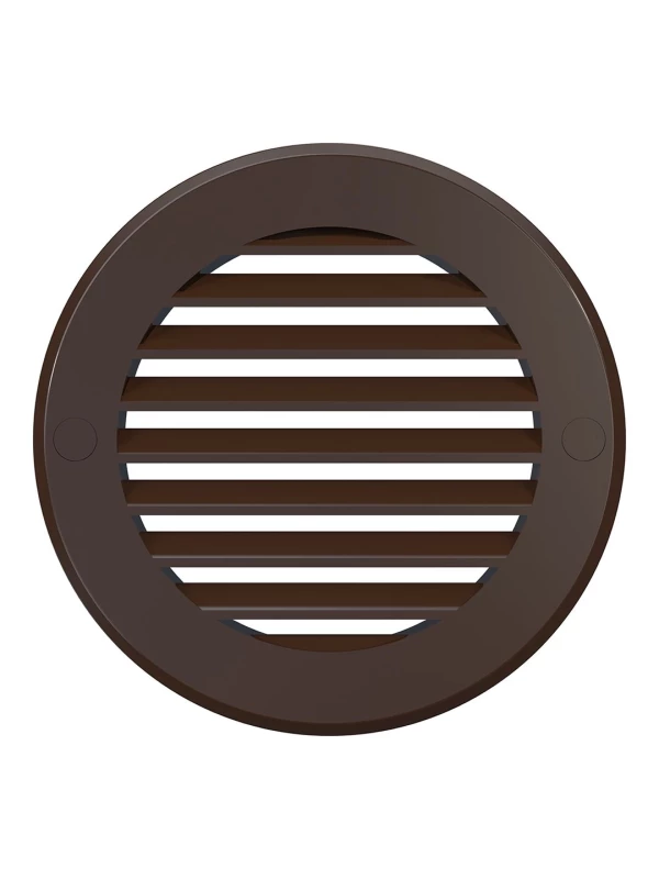 Решетка наружная вентиляционная круглая D136 с фланцем D100, коричневая,10РКН 10РКН корич