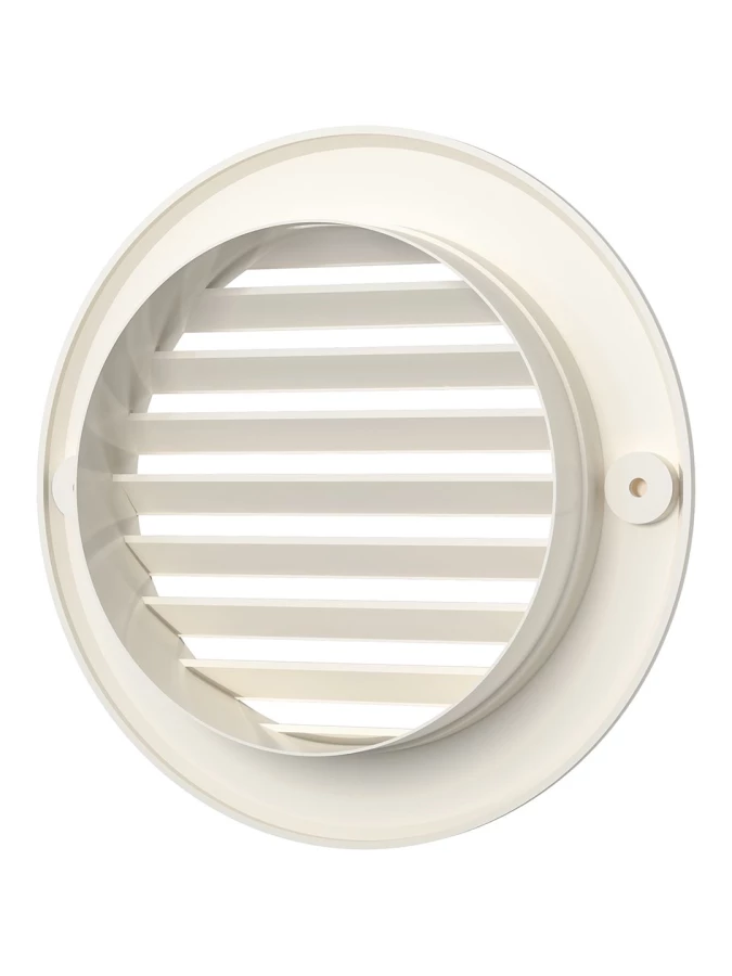 Решетка наружная вентиляционная круглая D136 с фланцем D100, ivory, 10РКН 10РКН ivory