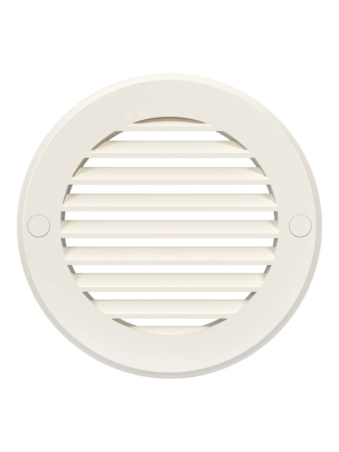 Решетка наружная вентиляционная круглая D136 с фланцем D100, ivory, 10РКН 10РКН ivory