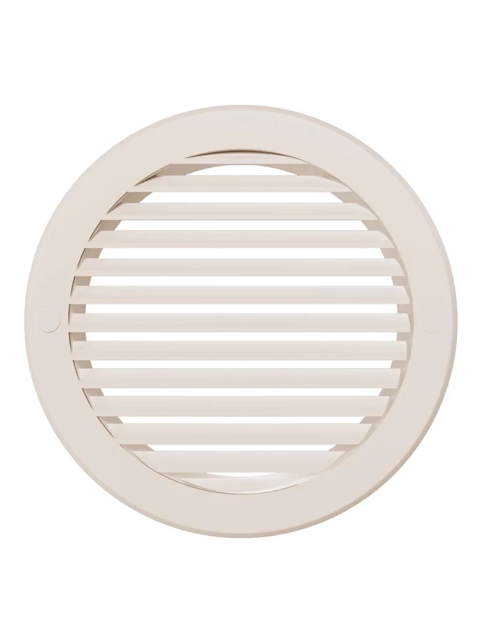 Решетка наружная вентиляционная круглая D200 с фланцем D150, ivory, 15РКН 15РКН ivory