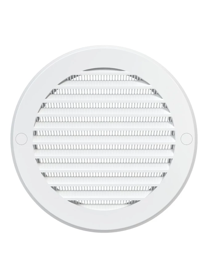 Решетка вентиляционная круглая с пластиковой сеткой D161 вытяжная АБС с фланцем D125, 12РКС 12РКС