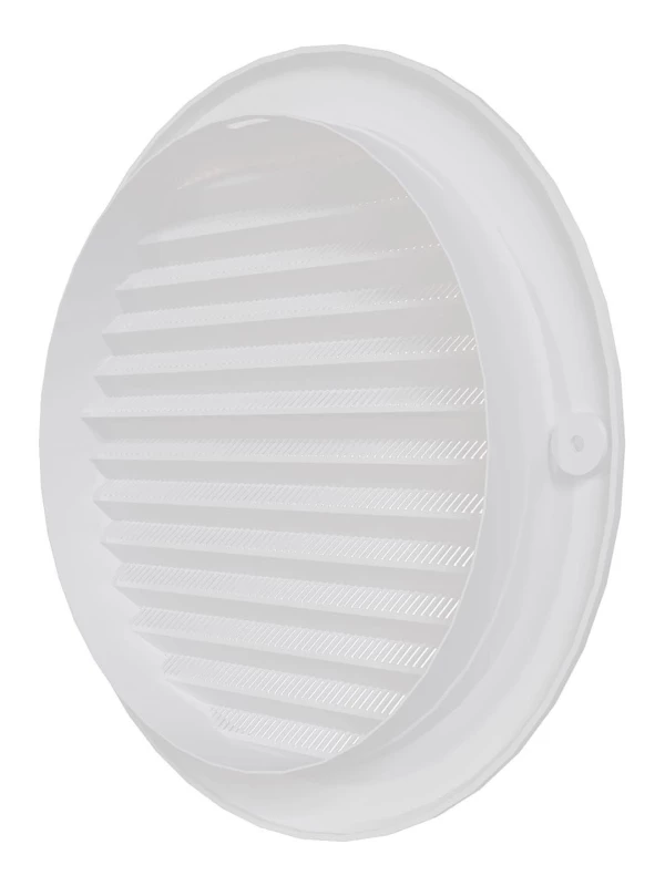 Решетка вентиляционная круглая с пластиковой сеткой D200 вытяжная АБС с фланцем D160,16РКС 16РКС