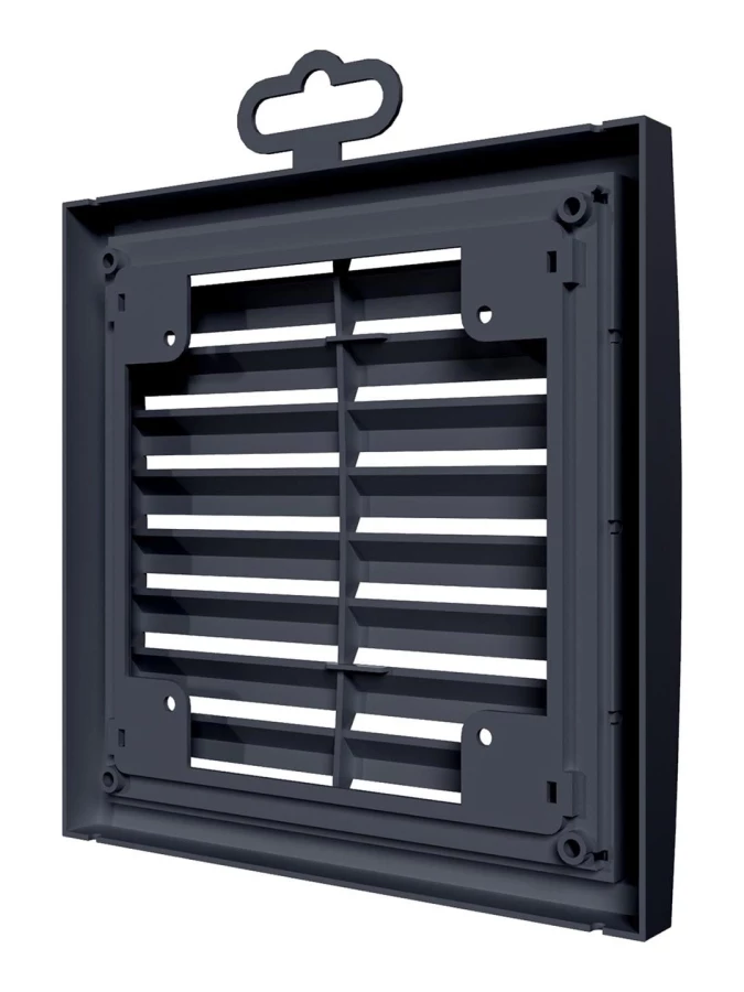 Решетка наружная вентиляционная вытяжная 150х150, серая, 1515РРН 1515РРН