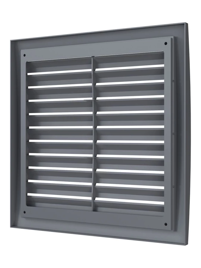 Решетка наружная вентиляционная вытяжная 350х350 серая, 3535РРН, 3535РРН
