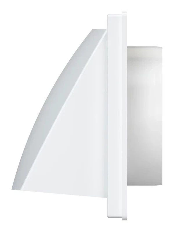 1515К10ФВ, Выход стенной вытяжной с обратным клапаном 150х150 с фланцем D100, ASA, бел 1515К10ФВ