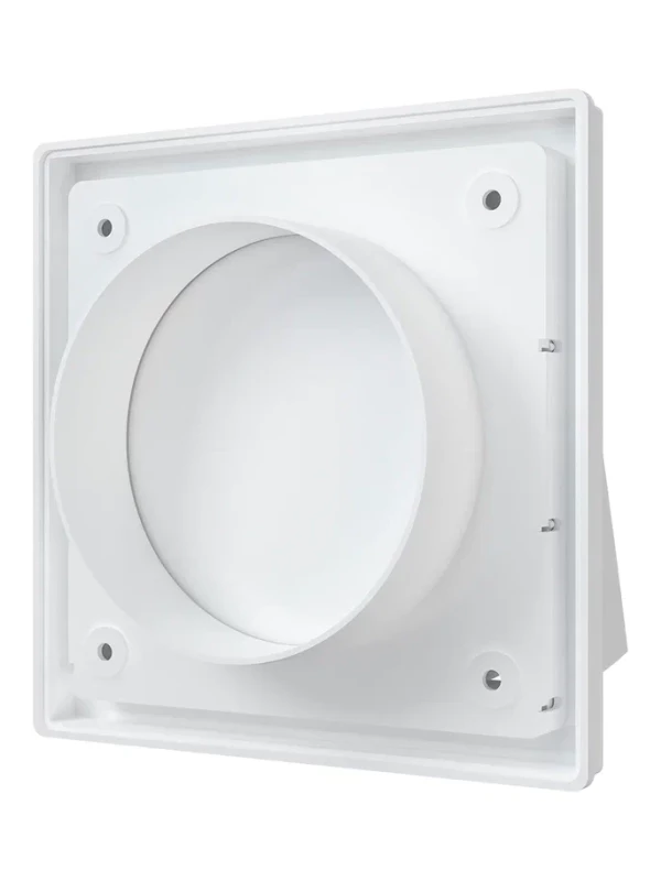 1515К10ФВ, Выход стенной вытяжной с обратным клапаном 150х150 с фланцем D100, ASA, бел 1515К10ФВ