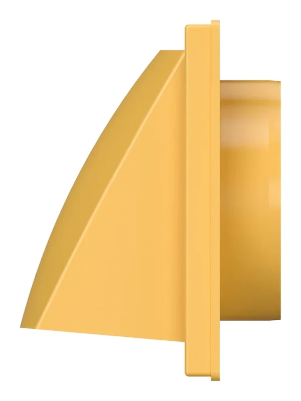 1515К10ФВ беж, Выход стенной вытяжной с обратным клапаном 150х150 с фланцем D100, ASA, беж 1515К10ФВ беж