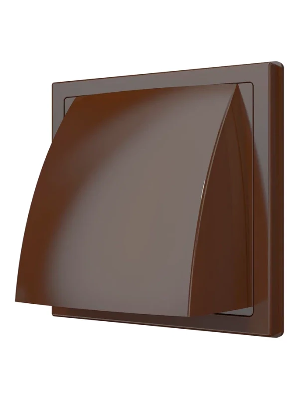 1515К10ФВ кор, Выход стенной вытяжной с обратным клапаном 150х150 с фланцем D100, ASA. кор 1515К10ФВ кор