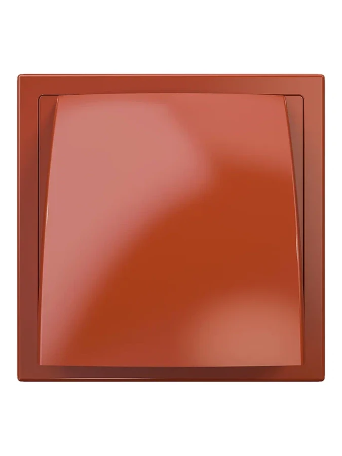 1515К10ФВ терр, Выход стенной вытяжной с обратным клапаном 150х150 с фланцем D100, ASA,терракотовый 1515К10ФВ терр