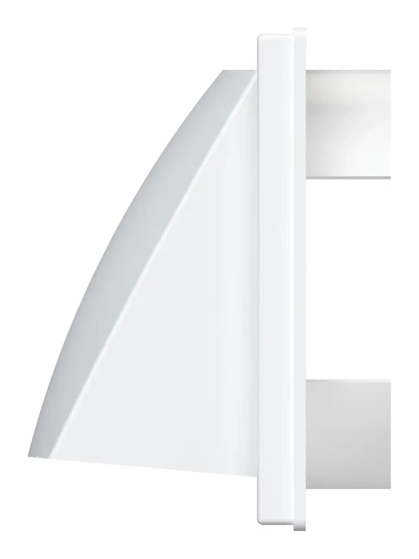 1515К12,5ФВ, Выход стенной вытяжной с обратным клапаном 150х150 с фланцем D125, ASA, бел 1515К12,5ФВ