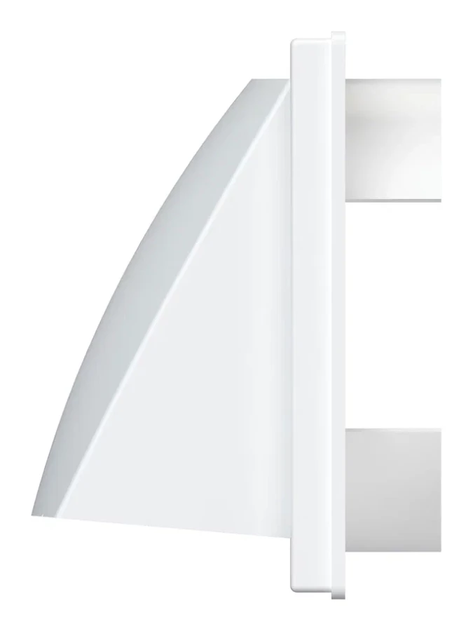 1515К12,5ФВ, Выход стенной вытяжной с обратным клапаном 150х150 с фланцем D125, ASA, бел 1515К12,5ФВ