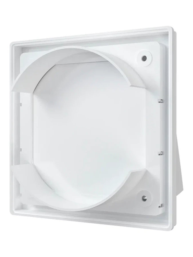 1515К12,5ФВ, Выход стенной вытяжной с обратным клапаном 150х150 с фланцем D125, ASA, бел 1515К12,5ФВ