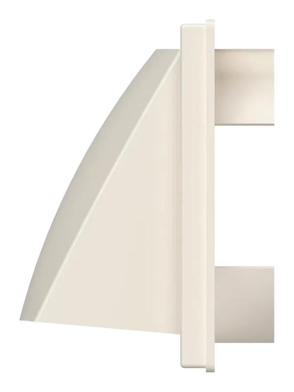 1515К12,5ФВ Ivory, Выход стенной вытяжной с обратным клапаном 150х150 с фланцем D125, ASA 1515К12,5ФВ ivory