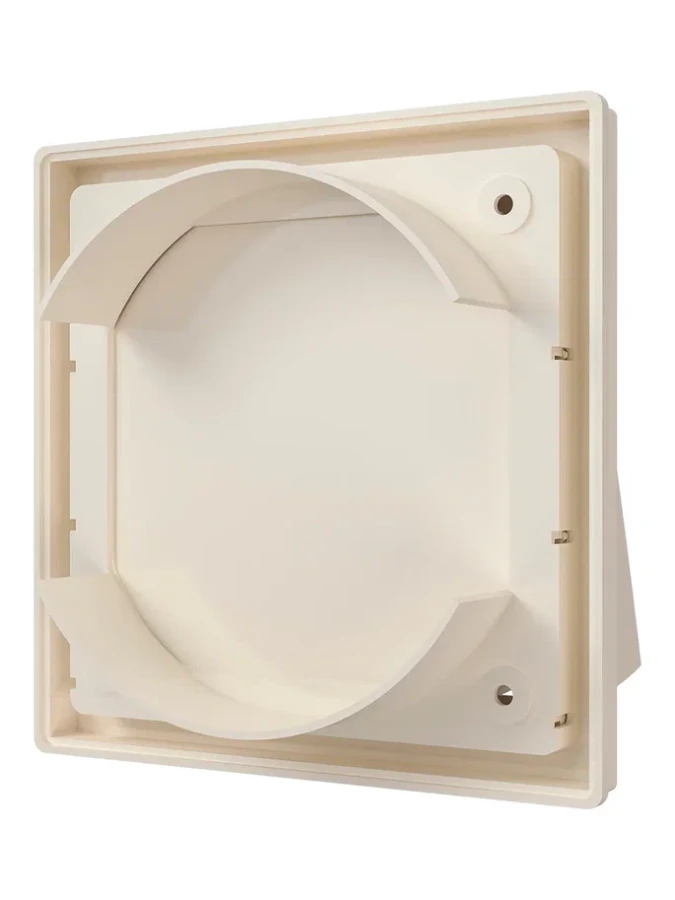 1515К12,5ФВ Ivory, Выход стенной вытяжной с обратным клапаном 150х150 с фланцем D125, ASA 1515К12,5ФВ ivory