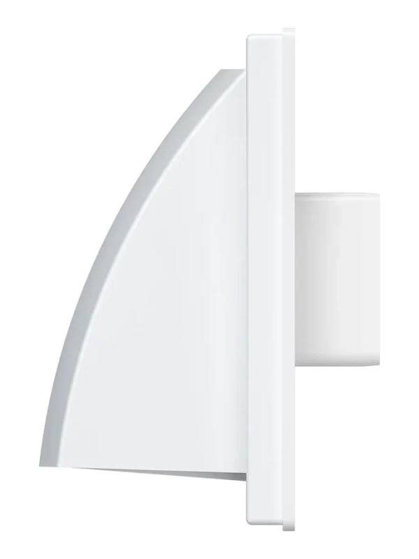 1515К511ФВ, Выход стенной вытяжной с обратным клапаном 150х150 с фланцем 55х110, ASA, бел 1515К511ФВ