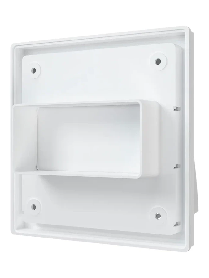 1515К511ФВ, Выход стенной вытяжной с обратным клапаном 150х150 с фланцем 55х110, ASA, бел 1515К511ФВ