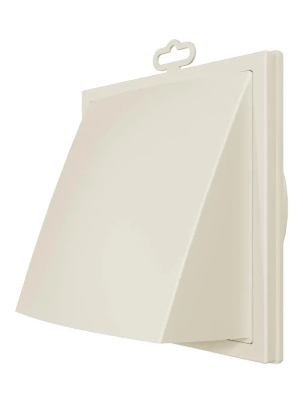 1919К15.16ФВ Ivory, Выход стенной вытяжной с обратным клапаном 190х190 с фланцем D150/160, ASA 1919К15.16ФВ Ivory