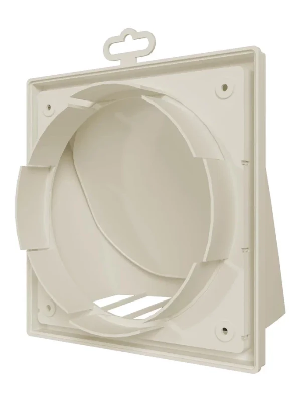 1919К15.16ФВ Ivory, Выход стенной вытяжной с обратным клапаном 190х190 с фланцем D150/160, ASA 1919К15.16ФВ Ivory
