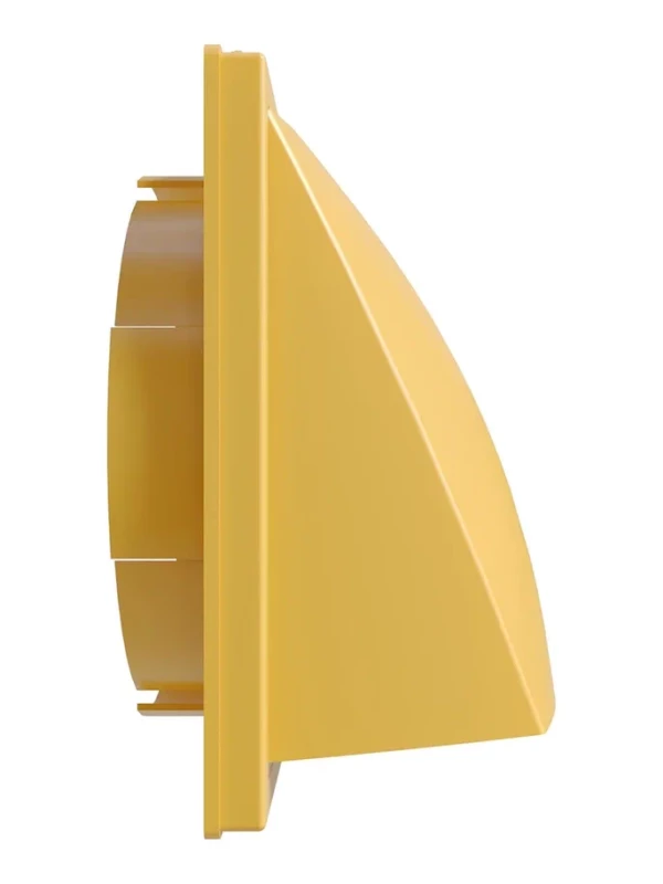 1919К15.16ФВ беж, Выход стенной вытяжной с обратным клапаном 190х190 с фланцем D150/160, ASA, беж 1919К15.16ФВ беж