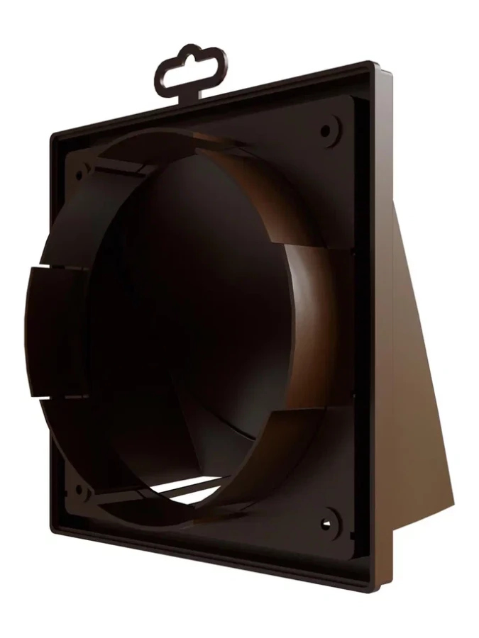 1919К15.16ФВ кор, Выход стенной вытяжной с обратным клапаном 190х190 с фланцем D150/160, ASA, кор 1919К15.16ФВ кор