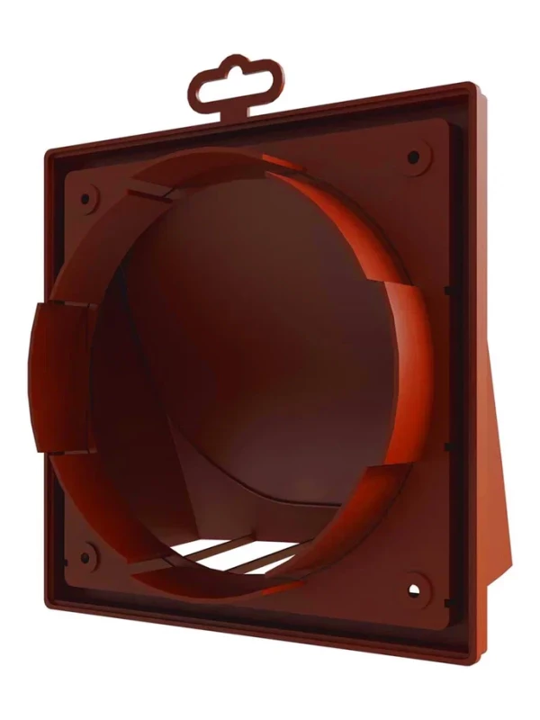 1919К15.16ФВ терр, Выход стенной вытяжной с обратным клапаном 190х190 с фланцем D150/160, ASA, терр 1919К15.16ФВ терр