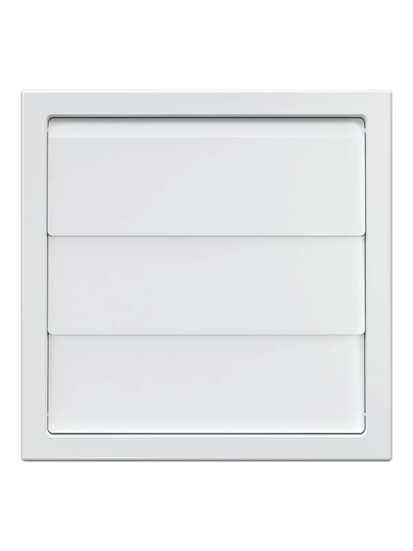 1515К12,5Ф, Решетка приточно-вытяжная с гравитационными жалюзи 150х150 с фланцем D125,ASA, бел. 1515К12,5Ф