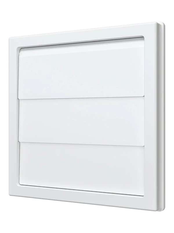 1515К12,5Ф, Решетка приточно-вытяжная с гравитационными жалюзи 150х150 с фланцем D125,ASA, бел. 1515К12,5Ф