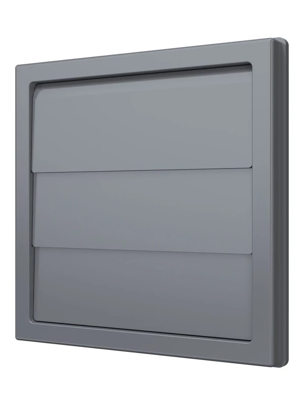 1515К12,5Ф сер, Решетка приточно-вытяжная с гравитационными жалюзи 150х150 с фланцем D125, ASA, сер 1515К12,5Ф сер