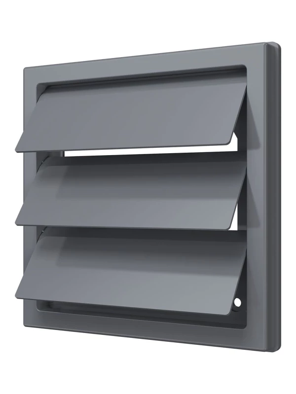 1515К12,5Ф сер, Решетка приточно-вытяжная с гравитационными жалюзи 150х150 с фланцем D125, ASA, сер 1515К12,5Ф сер