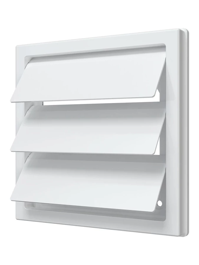 1919К15.16Ф, Решетка приточно-вытяжная с гравитационными жалюзи 190х190 с фланцем D150/160, ASA,бел. 1919К15.16Ф