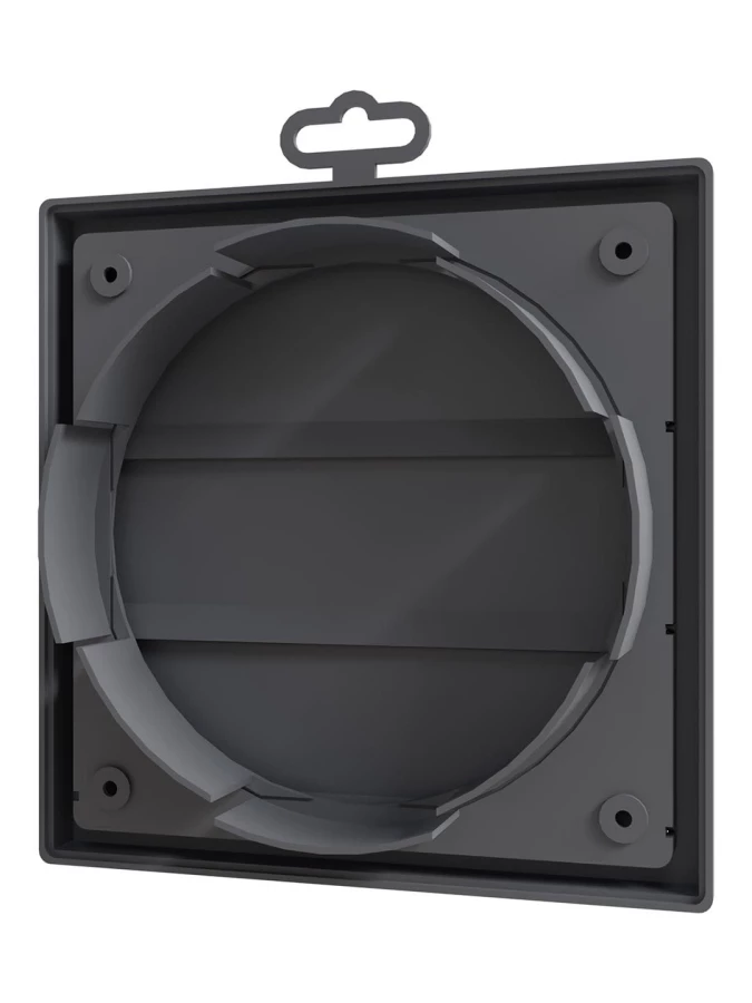 1919К15.16Ф сер, Решетка приточно-вытяжная с гравитацион. жалюзи 190х190 с фланцем D150/160,ASA, сер 1919К15.16Ф сер