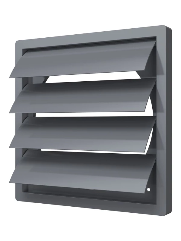 2929К25Ф сер, Выход стенной КФ фланец D250 жалюзи 294х294 ASA, сер 2929К25Ф сер.