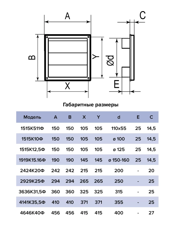2929К25Ф сер, Выход стенной КФ фланец D250 жалюзи 294х294 ASA, сер 2929К25Ф сер.
