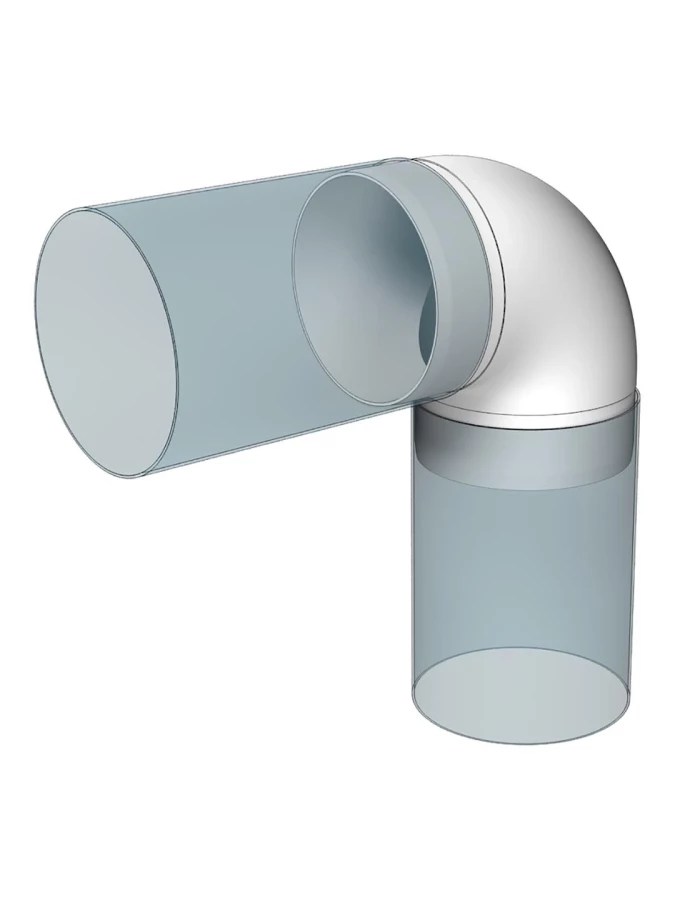 Колено круглое пластик 90°, D125, 12,5ККП 12,5ККП