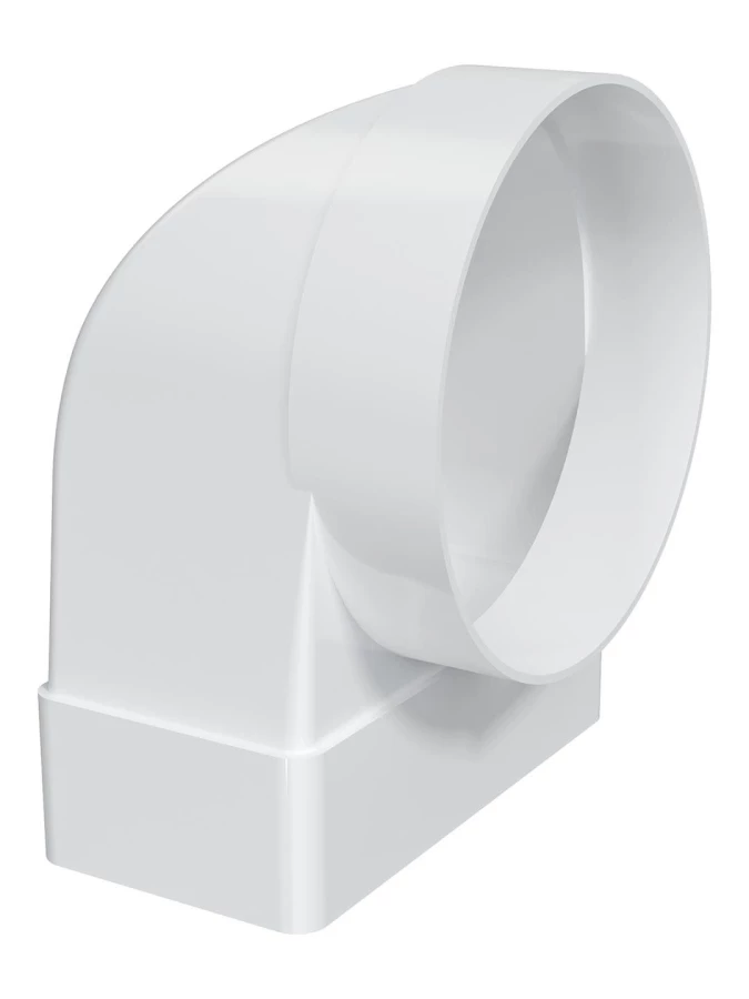 511СК10ФП,Соединитель угловой 90° пластик, плоского воздуховода с фланц. воздухораспред.55х110/D100 511СК10ФП