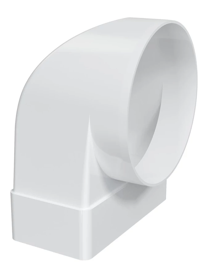 511СК10КП, Соединитель угловой 90°, плоского воздуховода с круглым пластик, 55х110/D100 511СК10КП